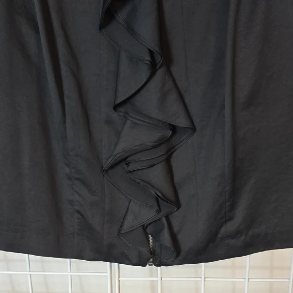 INC International Concepts Black Ruffle Zip Front Blouse Size 2X - Picture 5 of 11